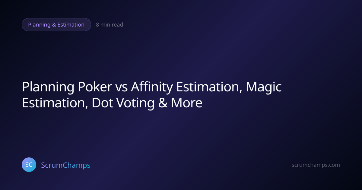 When to Use Planning Poker vs Other Estimation Techniques | ScrumChamps ...
