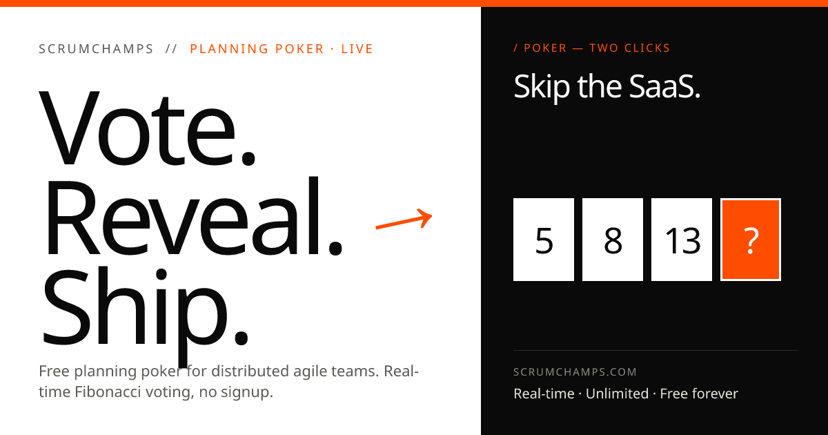 Free Planning Poker Online for Distributed Teams | ScrumChamps